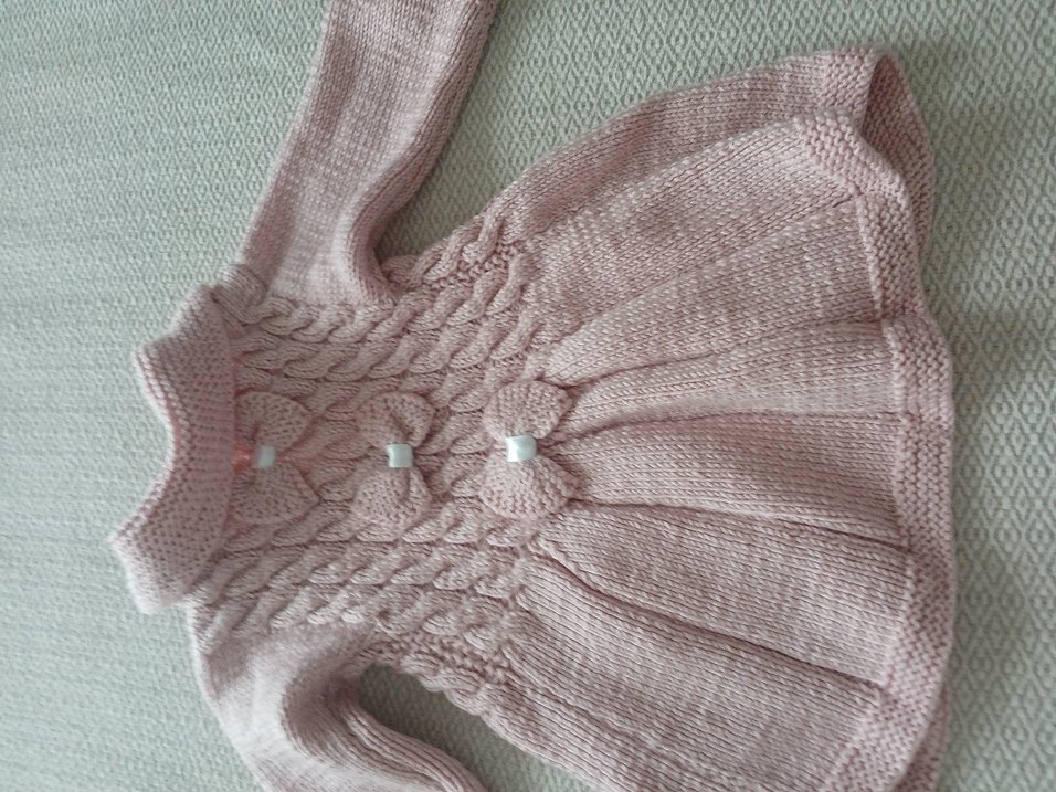 Kız Çocuk Pembe Örgü Hırka - Görsel 2