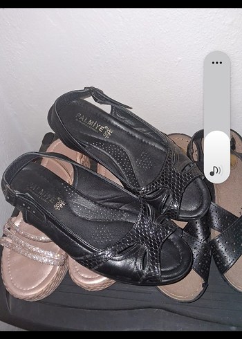 Siyah Yılan Desenli Dolgu Topuklu Kadın Sandalet - Görsel 5