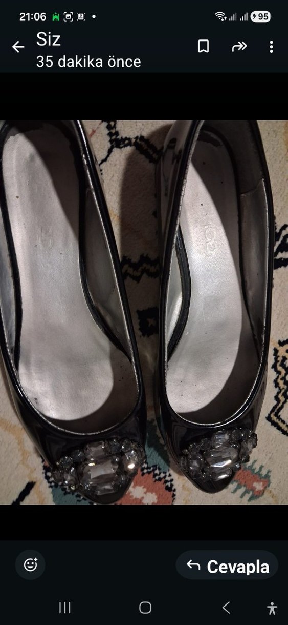 siyah  tokalı babet - Görsel 5