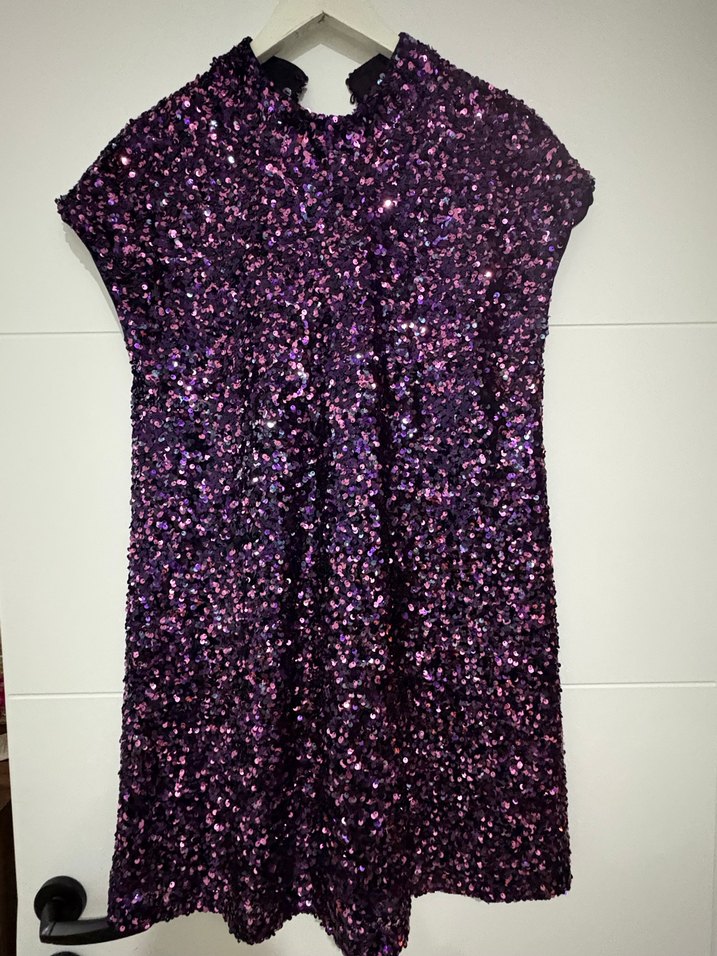 Parlak Mor Midi Abiye Elbise - Görsel 2