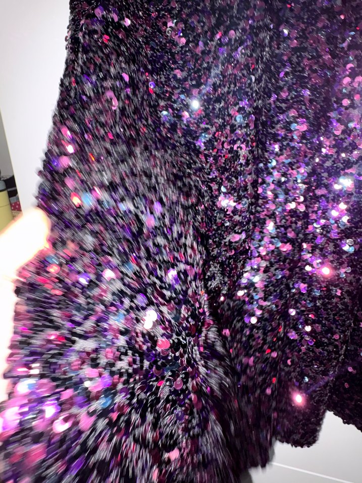 Parlak Mor Midi Abiye Elbise - Görsel 3