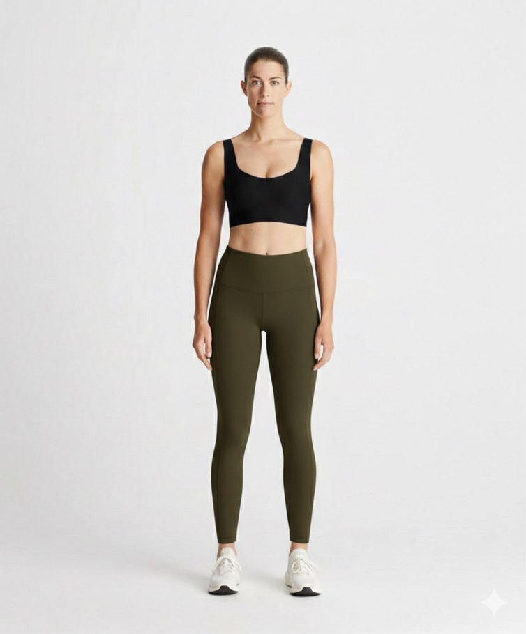 Oysho dalgıç kumaş yüksek bel tayt - Görsel 4