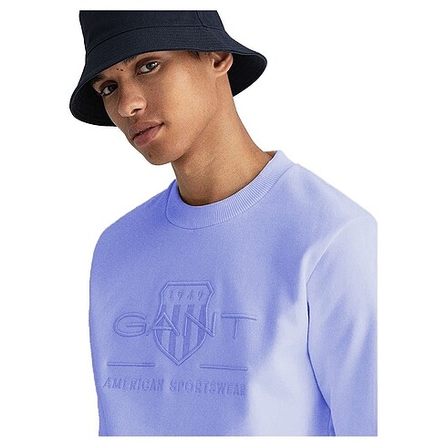 Gant orjinal 3 iplik nakışlı lila sweat