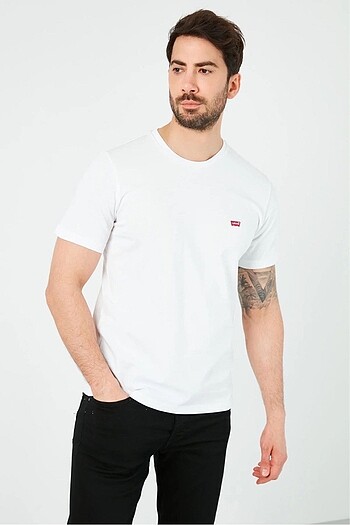 m Beden Levis bisiklet yaka pamuk kumaş tshirt