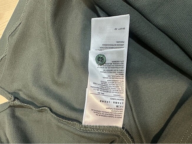 l Beden haki Renk Levis polo yaka pamuk pike kumaş tshirt