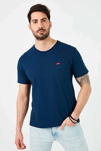 2xl Beden Levis bisiklet yaka pamuk kumaş tshirt