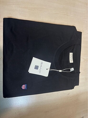 m Beden siyah Renk Gant bisiklet yaka pamuk kumaş tshirt
