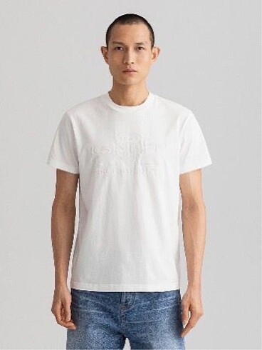 Gant Gant bisiklet yaka pamuk kumaş tshirt
