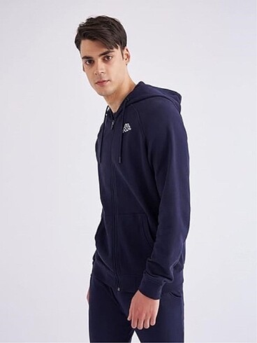 Kappa Kappa kapüşonlu cepli düz sweatshirt