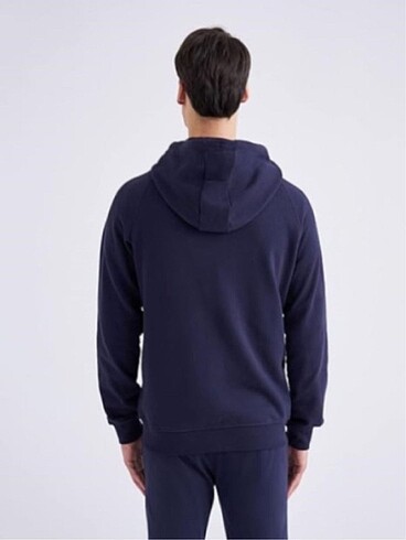 xl Beden Kappa kapüşonlu cepli düz sweatshirt