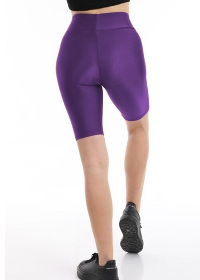 Disko tayt mor renk diz üstü kesim ithal - Görsel 3