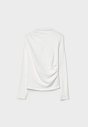 Stradivarius Stradivarius beyaz pmk bel büzgülü sweat