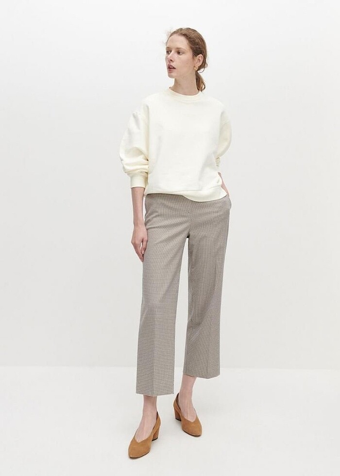 Reserved ekru renk Yüzde 100 pamuk sweat - Görsel 3