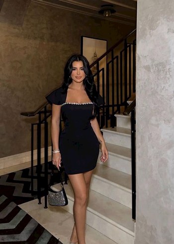 Siyah Mini Straplez İşlemeli Elbise - Görsel 2