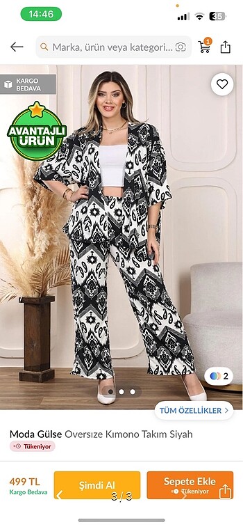Kadın ikili takım kimono