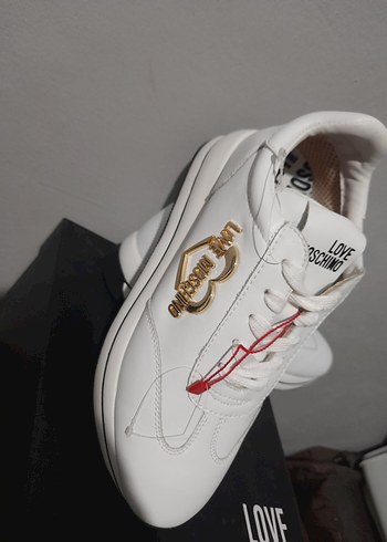 Love Moschino Beyaz Kadın Deri Sneakers - Görsel 8