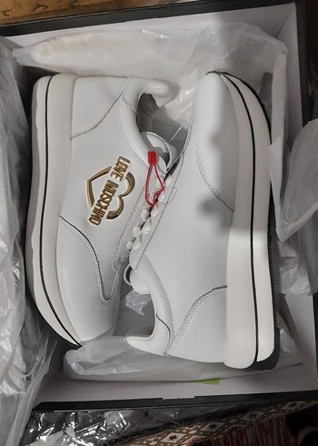 Love Moschino Beyaz Kadın Deri Sneakers - Görsel 6