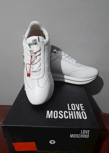 Love Moschino Beyaz Kadın Deri Sneakers - Görsel 7