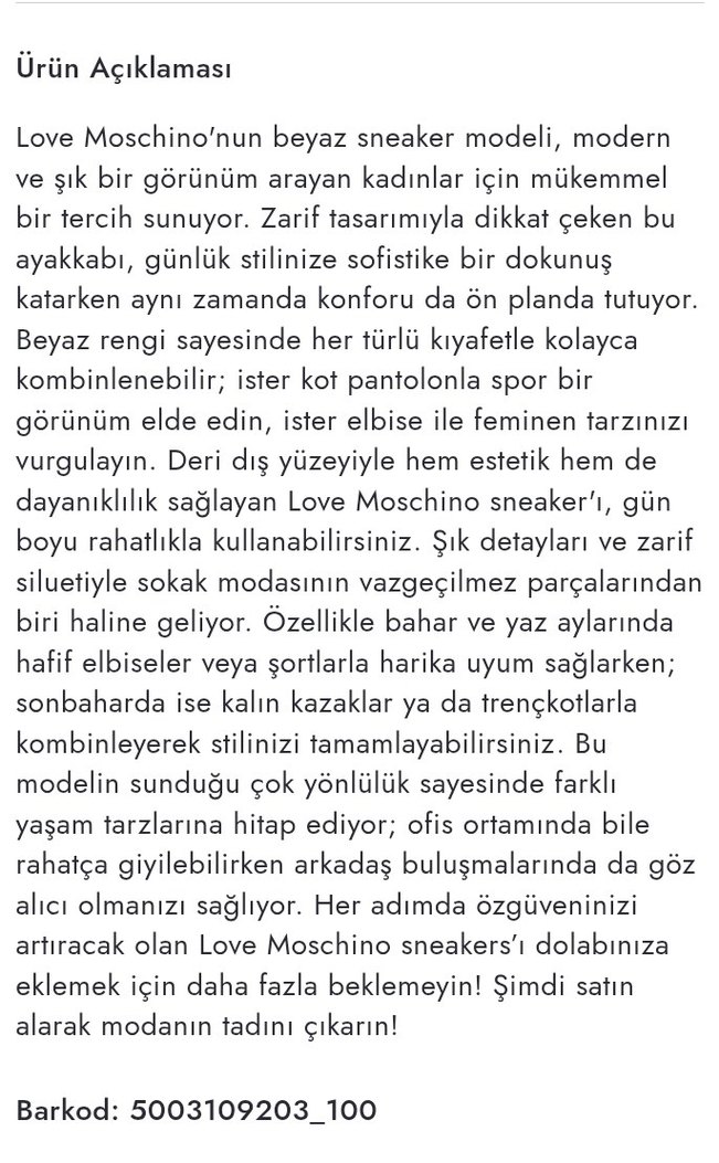 Love Moschino Beyaz Kadın Deri Sneakers - Görsel 5