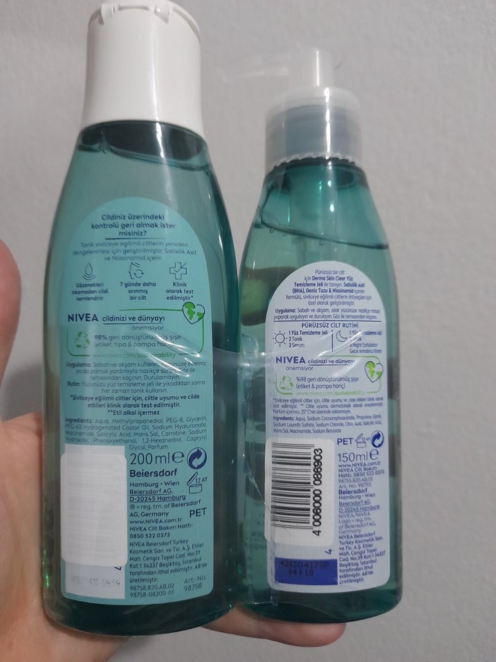 Nivea Derma Skin Clear Yüz Temizleme Jeli ve Tonik - Görsel 2