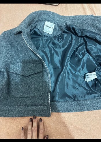 38 Beden Gri Denim Bomber Ceket