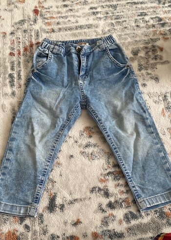 Erkek Çocuk Geniş Kesim Bağlamalı Mavi Kot Pantolon