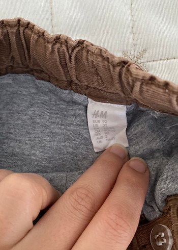 H&M Düğmeli Koyu Kahverengi Erkek Çocuk Süet Pantolon
