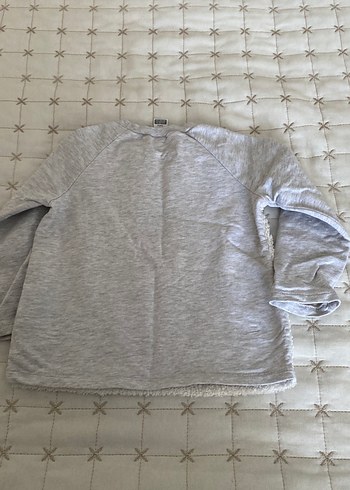 24-36 Ay Beden gri Renk Gri Erkek Çocuk Peluş Detaylı Sweatshirt