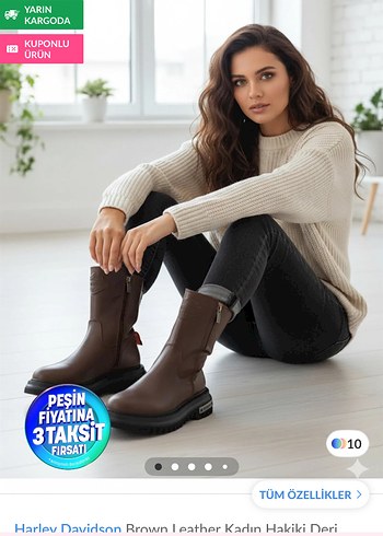 Orjinal Harley Davidson Kahverengi Bot - Görsel 8