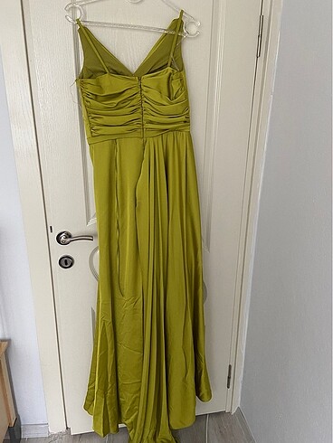 Saten Yeşil abiye - Görsel 4