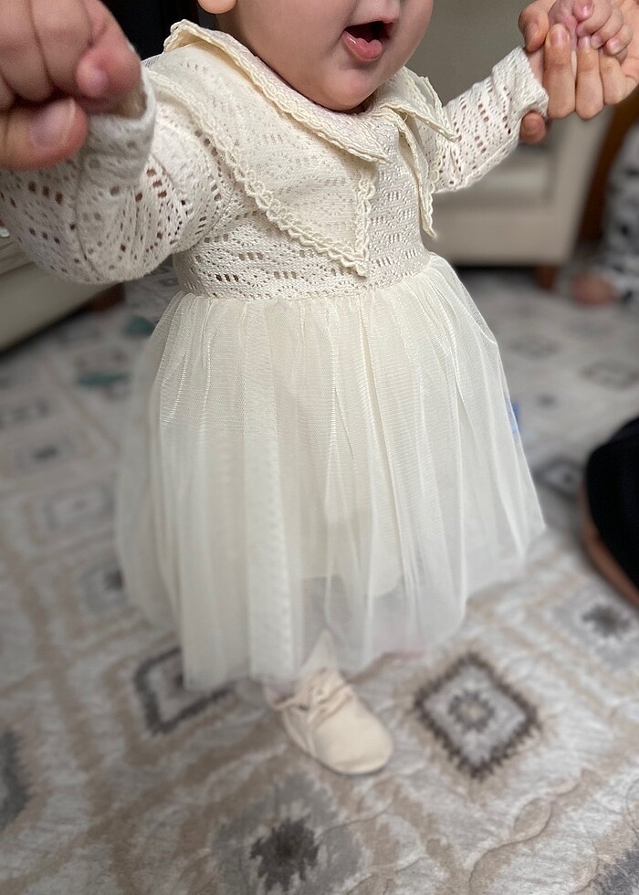 Örme Tüllü Elbise - Görsel 5