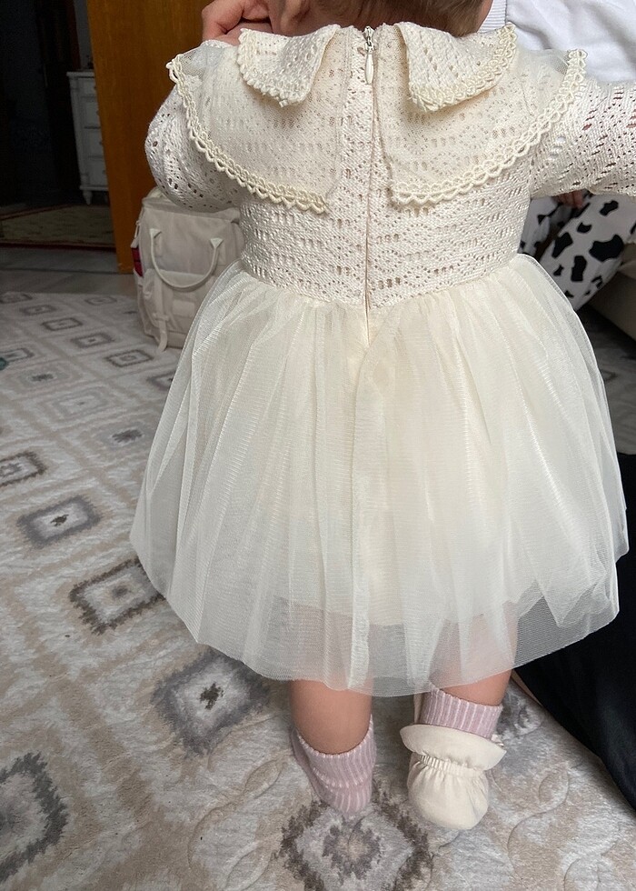 Örme Tüllü Elbise - Görsel 4