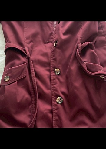 Bordo Düğmeli Kadın Ceket - Görsel 2