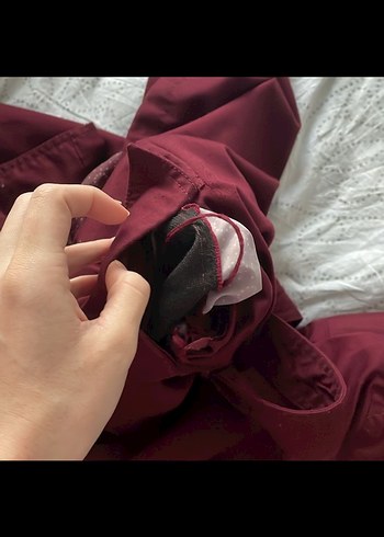 Bordo Düğmeli Kadın Ceket - Görsel 5