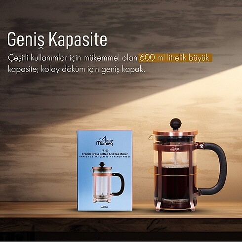 Beden 600 Ml Çelik French Press