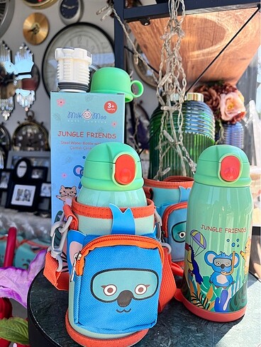 Beden Milk&Moo Jungle Çelik Çoçuk Suluk Matara Set