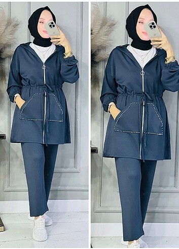 Oysho kumaş droplu takım boru paça pantolon 