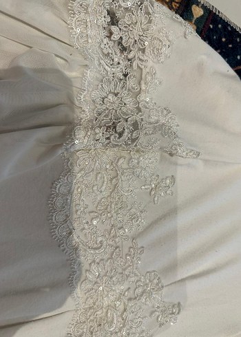 Nakışlı güpürlü Beyaz Uzun lohusa gecelik sabahlık takımı - Görsel 9