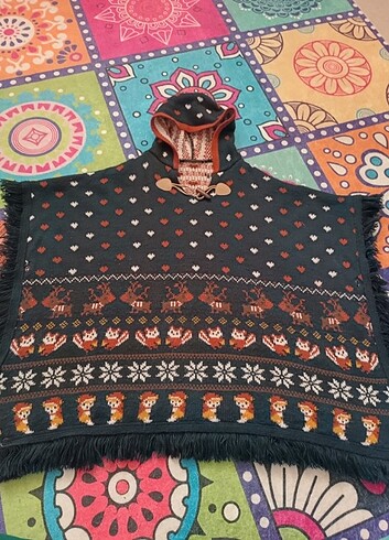 Çocuk triko panço hırka  - Görsel 3