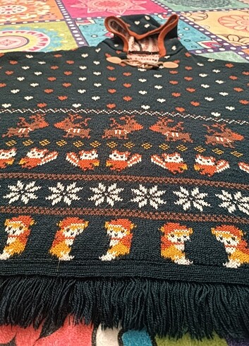 Çocuk triko panço hırka  - Görsel 4