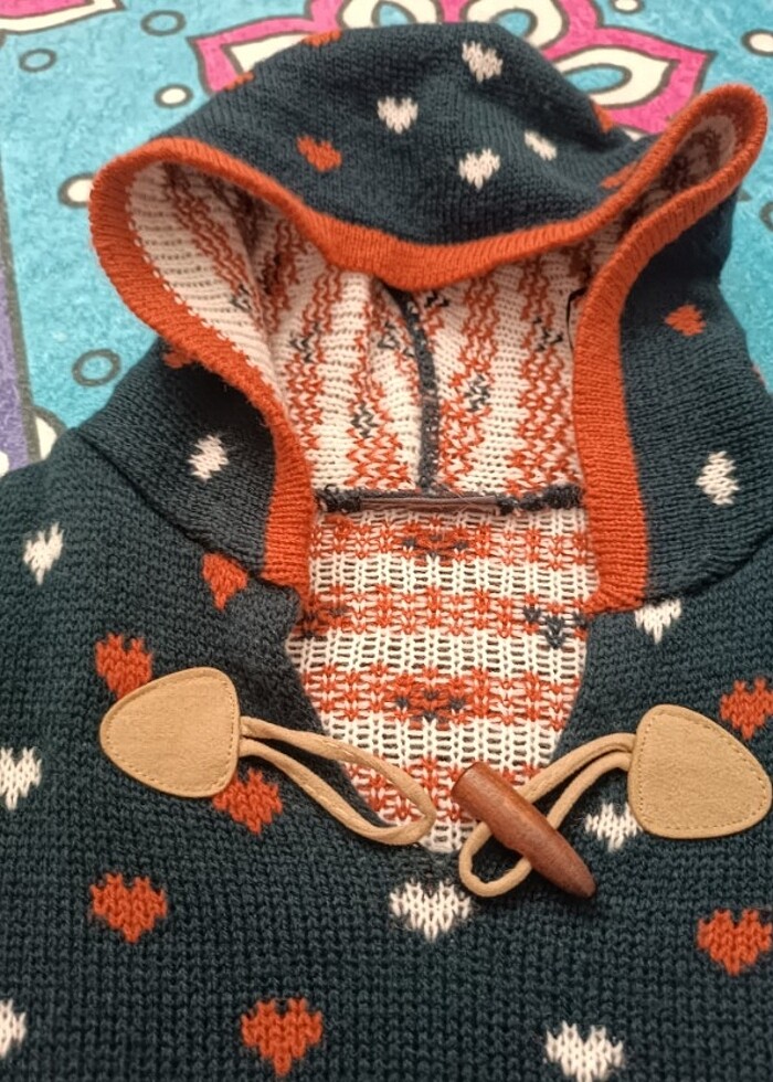 Çocuk triko panço hırka  - Görsel 2