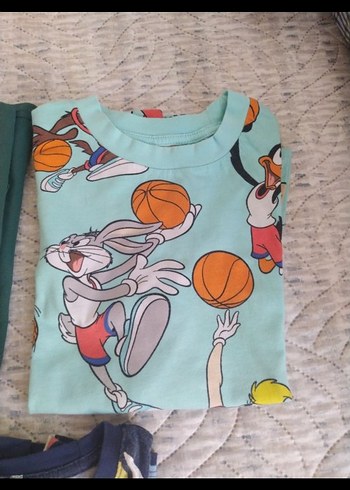 H&M Turkuaz Erkek Çocuk Uzun Kollu Tişört