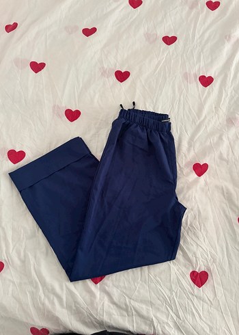 Mavi Midi Pamuk Kadın Pantolon - Görsel 3