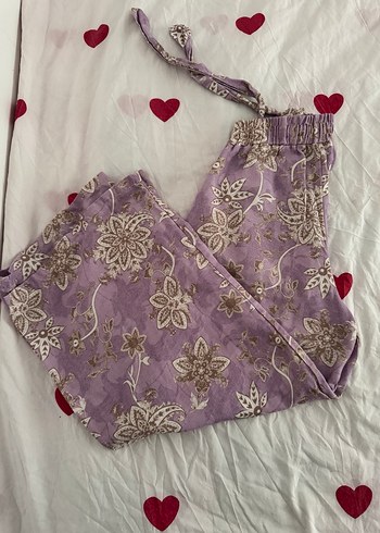 Dantel Detaylı Bohem Mor Pantolon - Görsel 3