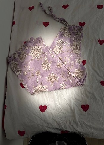 Dantel Detaylı Bohem Mor Pantolon - Görsel 4