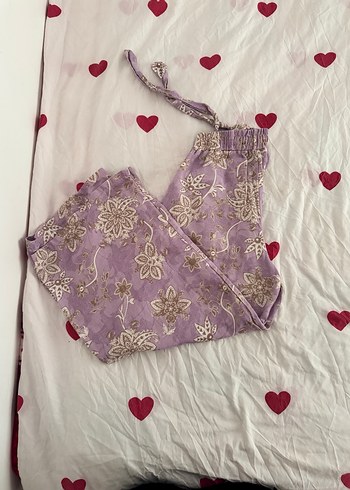 Dantel Detaylı Bohem Mor Pantolon - Görsel 5