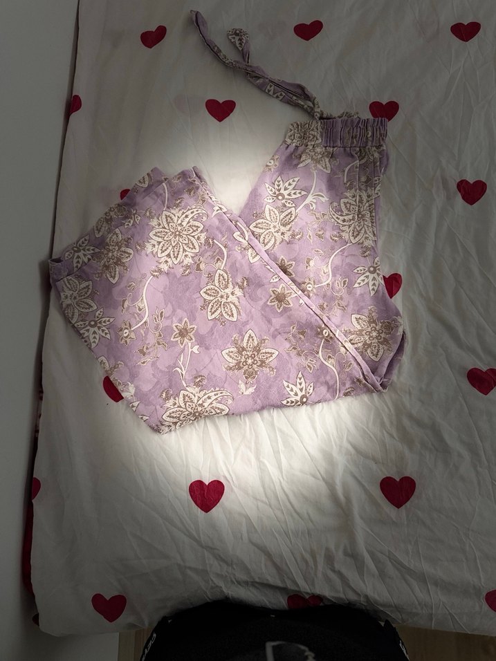 Dantel Detaylı Bohem Mor Pantolon - Görsel 4