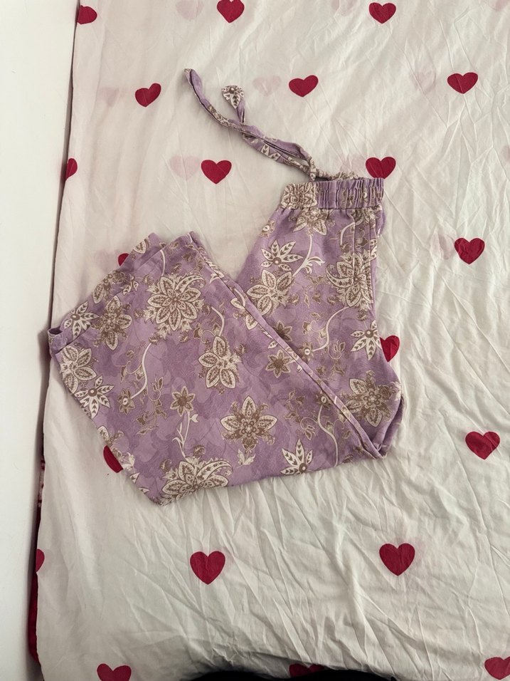 Dantel Detaylı Bohem Mor Pantolon - Görsel 5