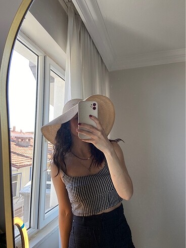 s Beden siyah Renk Kareli crop