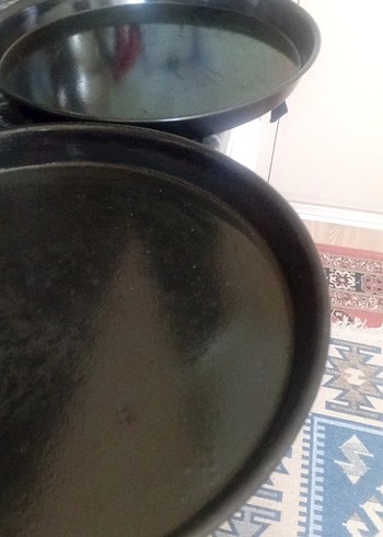 Beden Siyah Yuvarlak Fırın Tepsisi 2'li Set